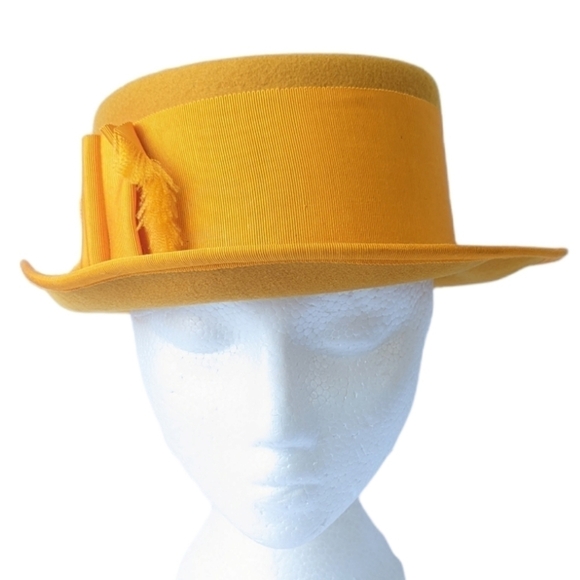 Vintage Simon Chang mustard yellow hat - Picture 2 of 9